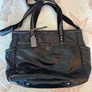 Coach Black diaper Bag